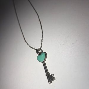 Tiffany blue heart key necklace